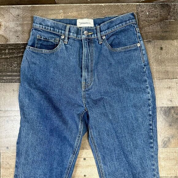 Everlane Women’s Size 28 Slit High Waist Bootcut Jeans Blue Dark Wash Denim - Picture 2 of 14
